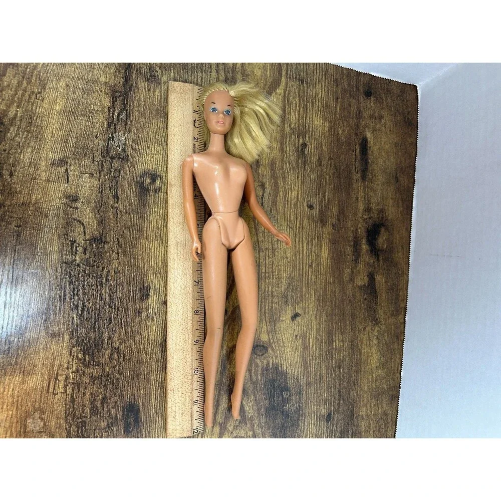 Vintage Barbie Doll Blonde Hair Blue Eyes Mattel Korea Bend Leg Soft Head